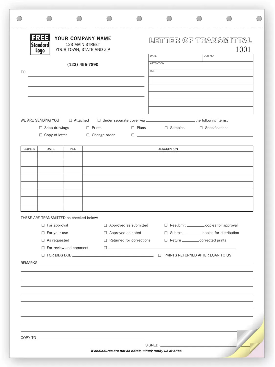 240 - Business Letters of Transmittal