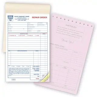2545 - Booked Auto Repair Order Forms