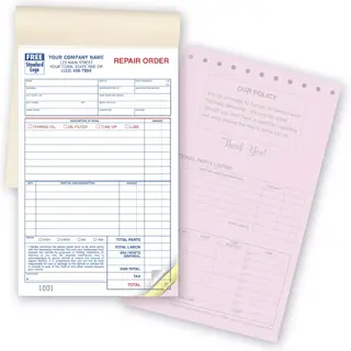2545 - Booked Auto Repair Order Forms