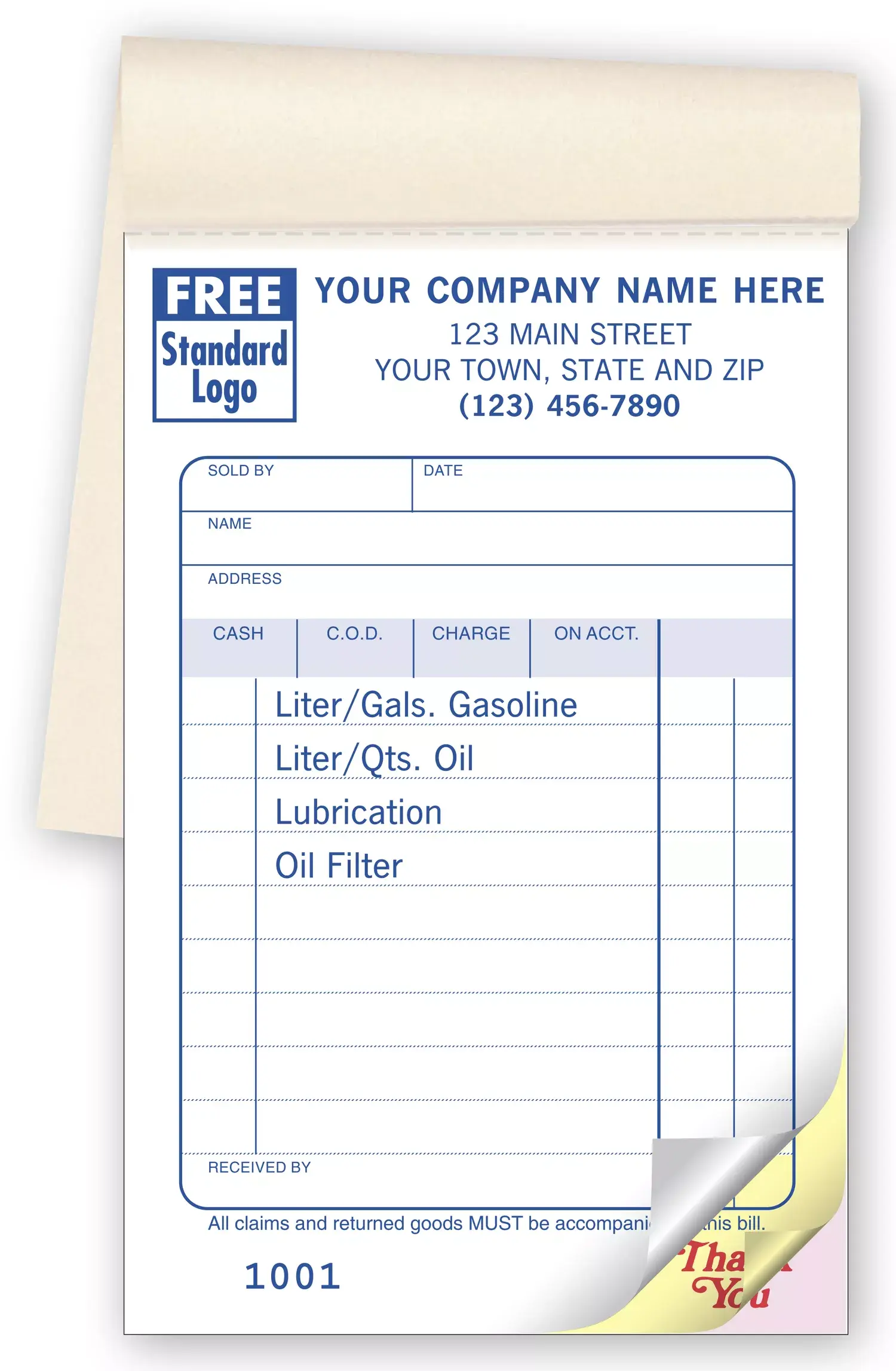 Gas Station Receipt Books