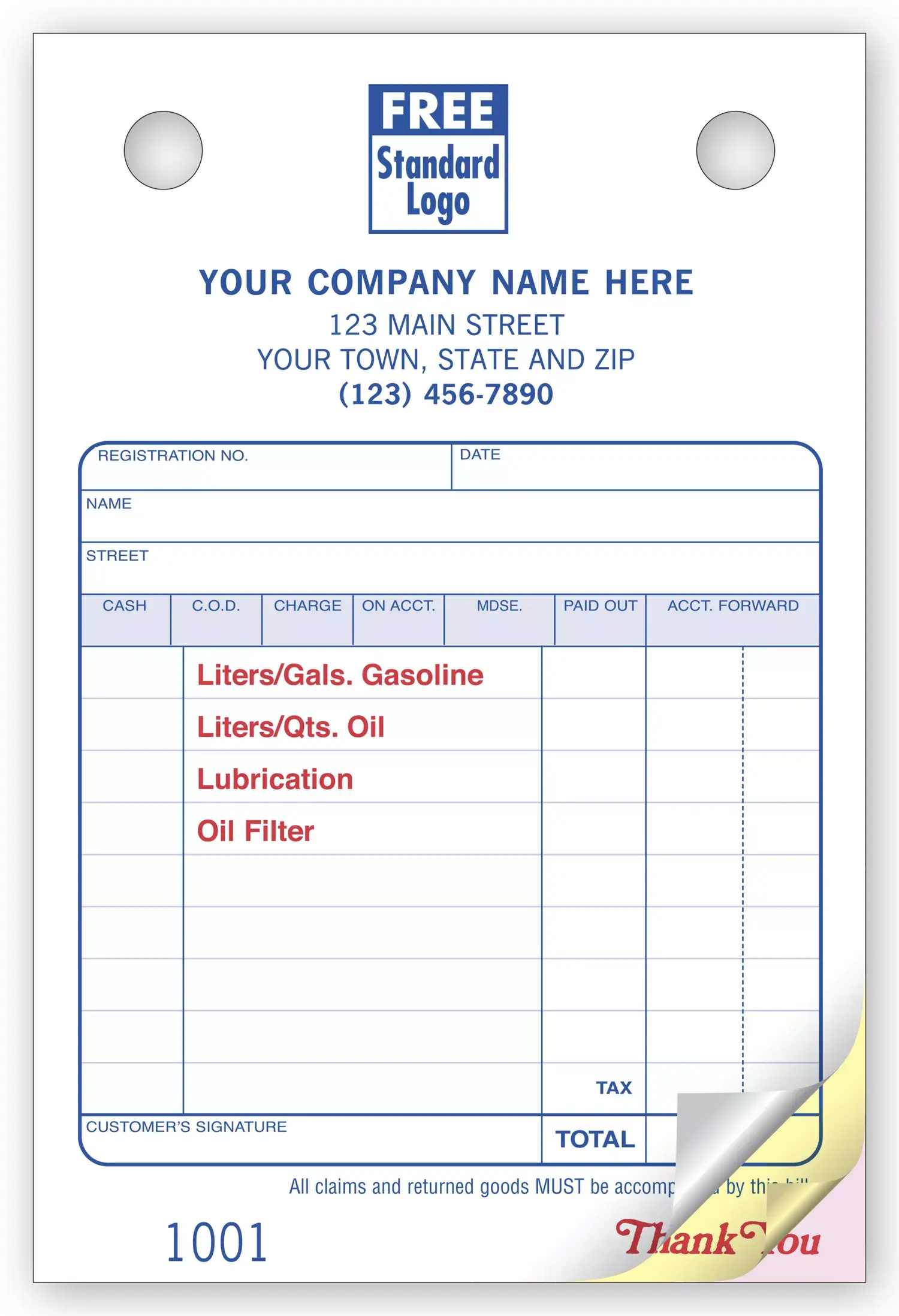 608 - Oil Change Order Forms