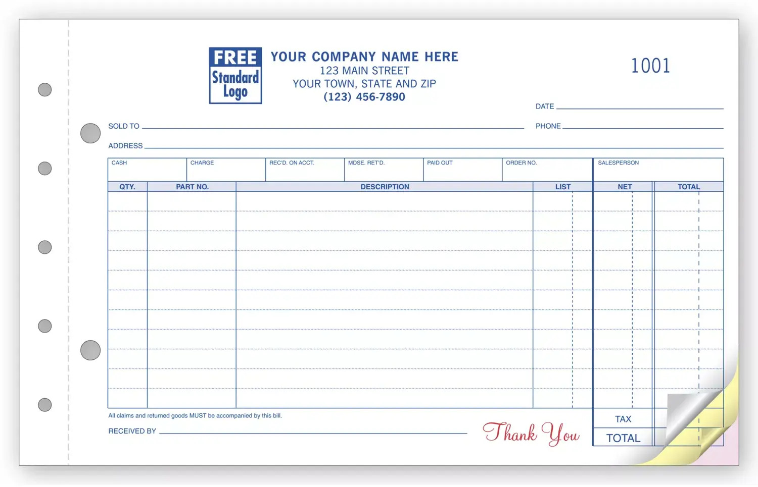 Auto Parts Order Forms