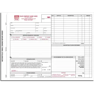 6510 - Carbon Copy Motorcycle Engine Repair Orders