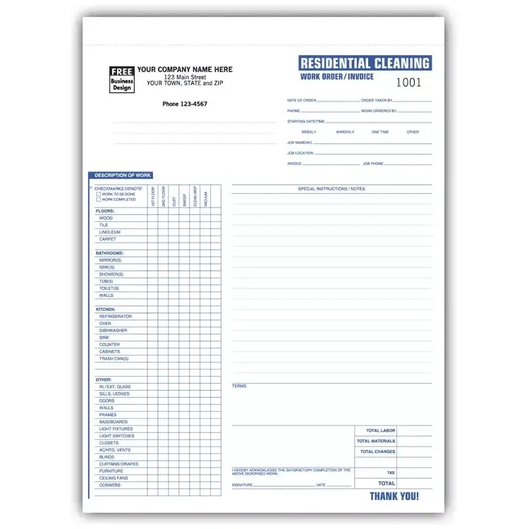 6579 - Residential Cleaning Work Orders