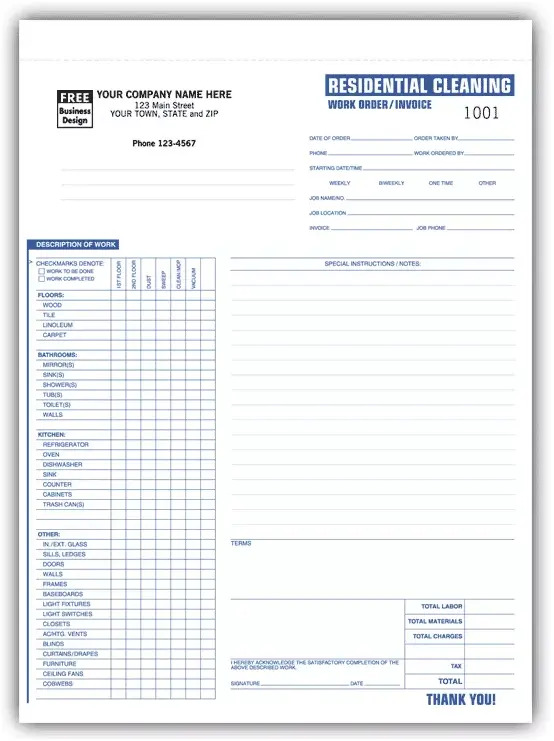 6579 - Residential Cleaning Work Orders