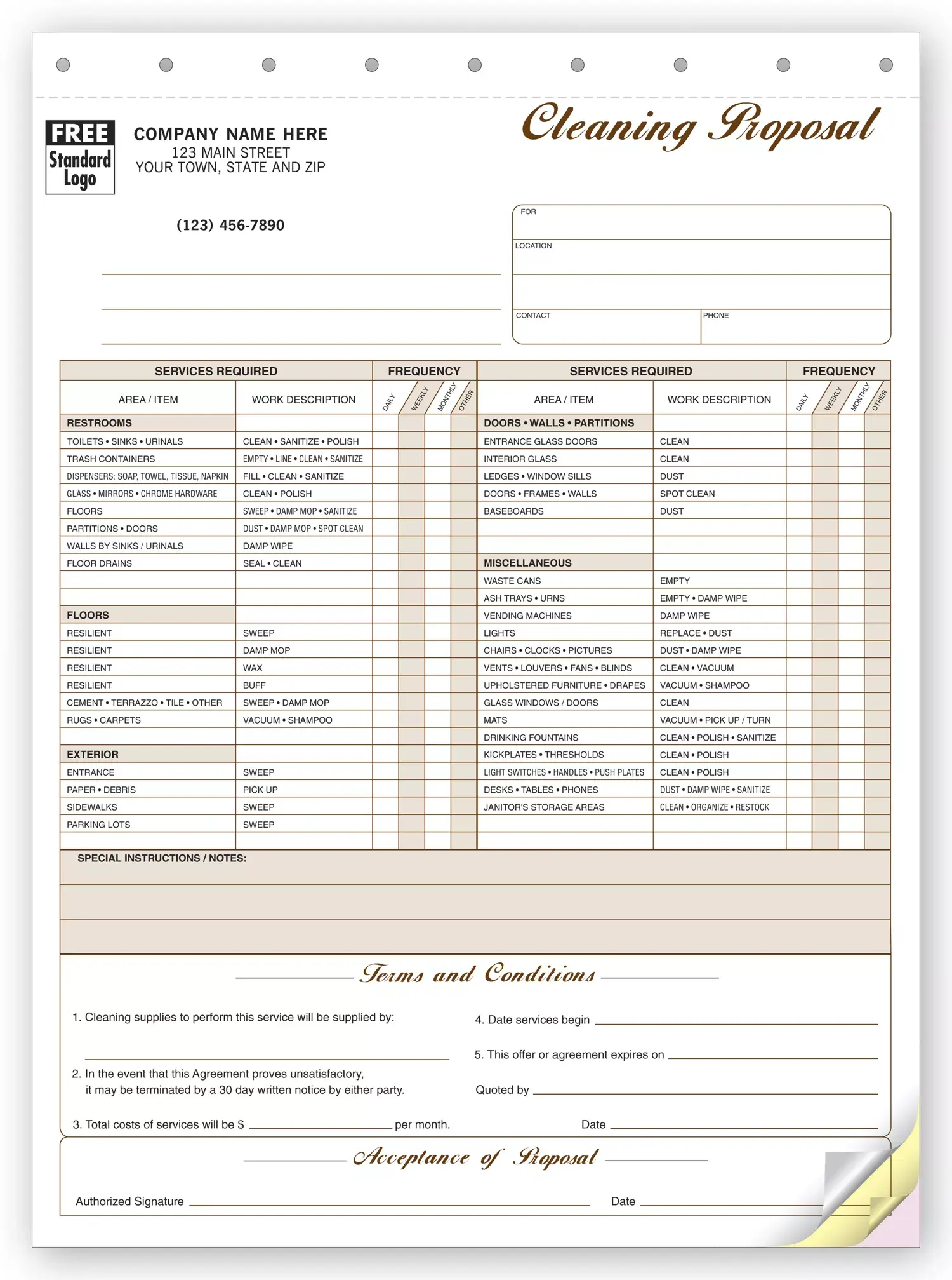 Professional Cleaning Proposals