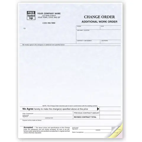 13124G - Laser Change Order Forms