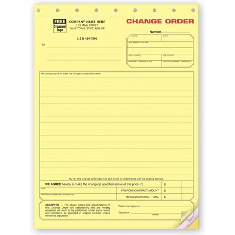 271 - Contractor Change Order Forms