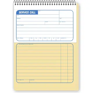Spiral-Bound Pre-Numbered Book for Service Calls