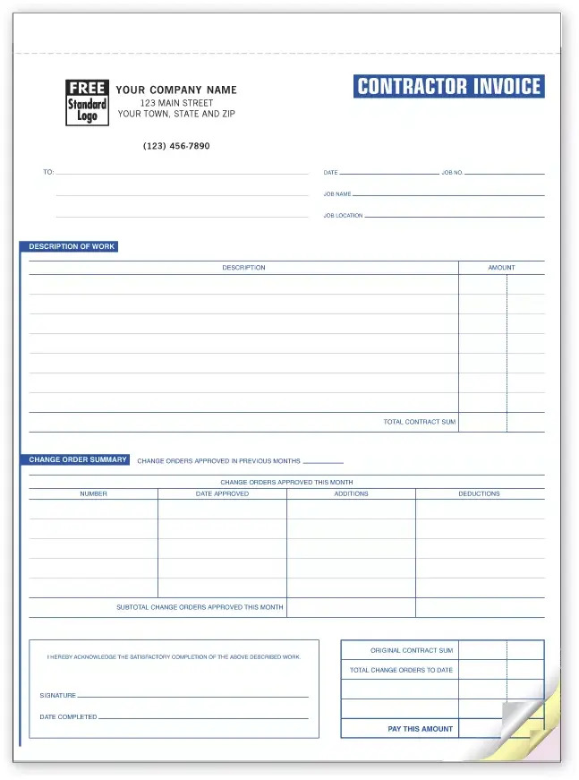 Custom Invoice for Contractors