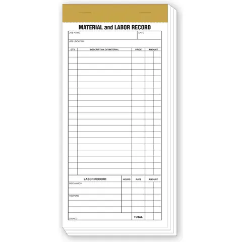 230 - Material & Labor Records