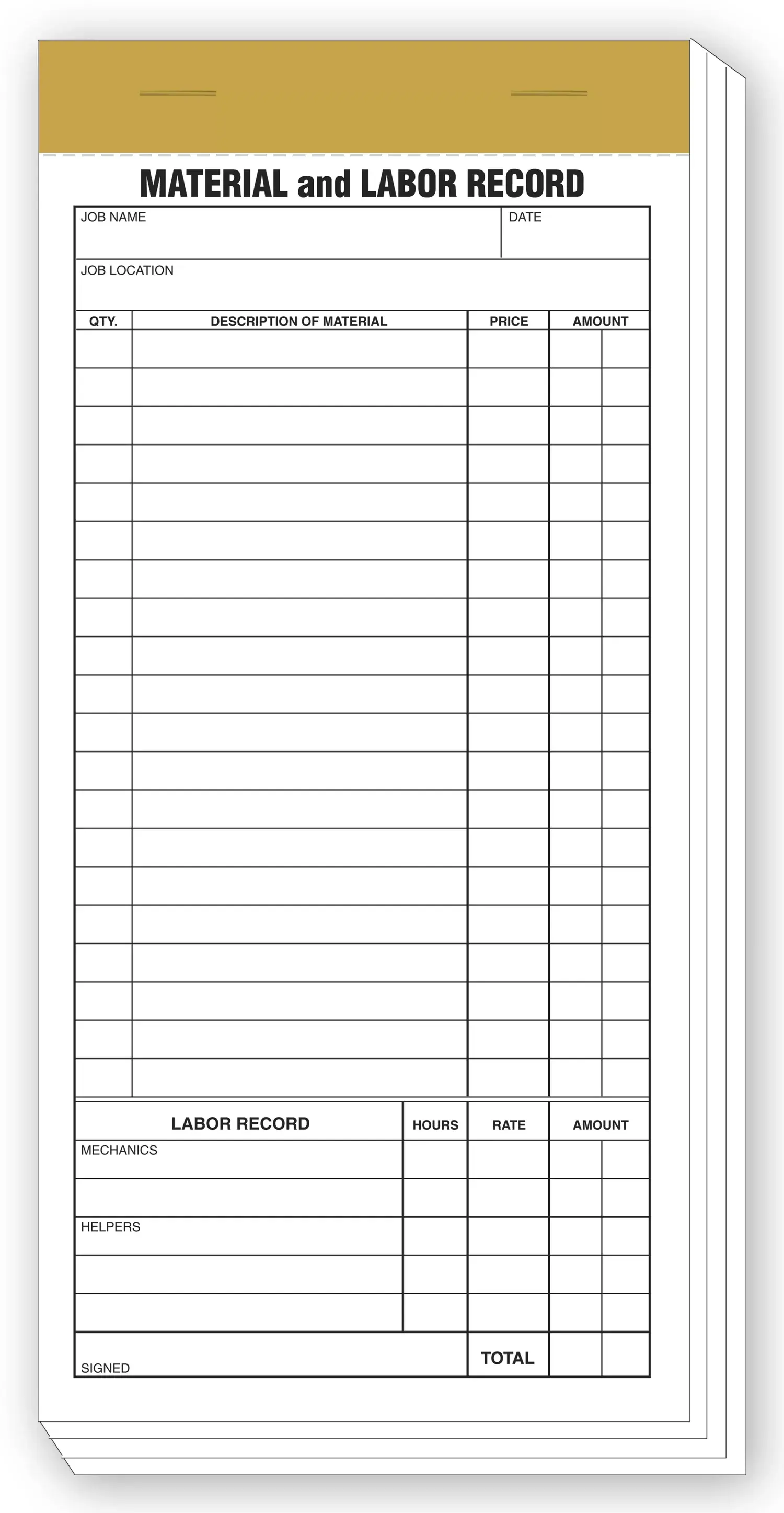 230 - Material & Labor Records