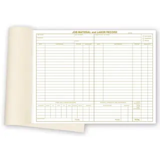 Padded Material & Labor Records Book