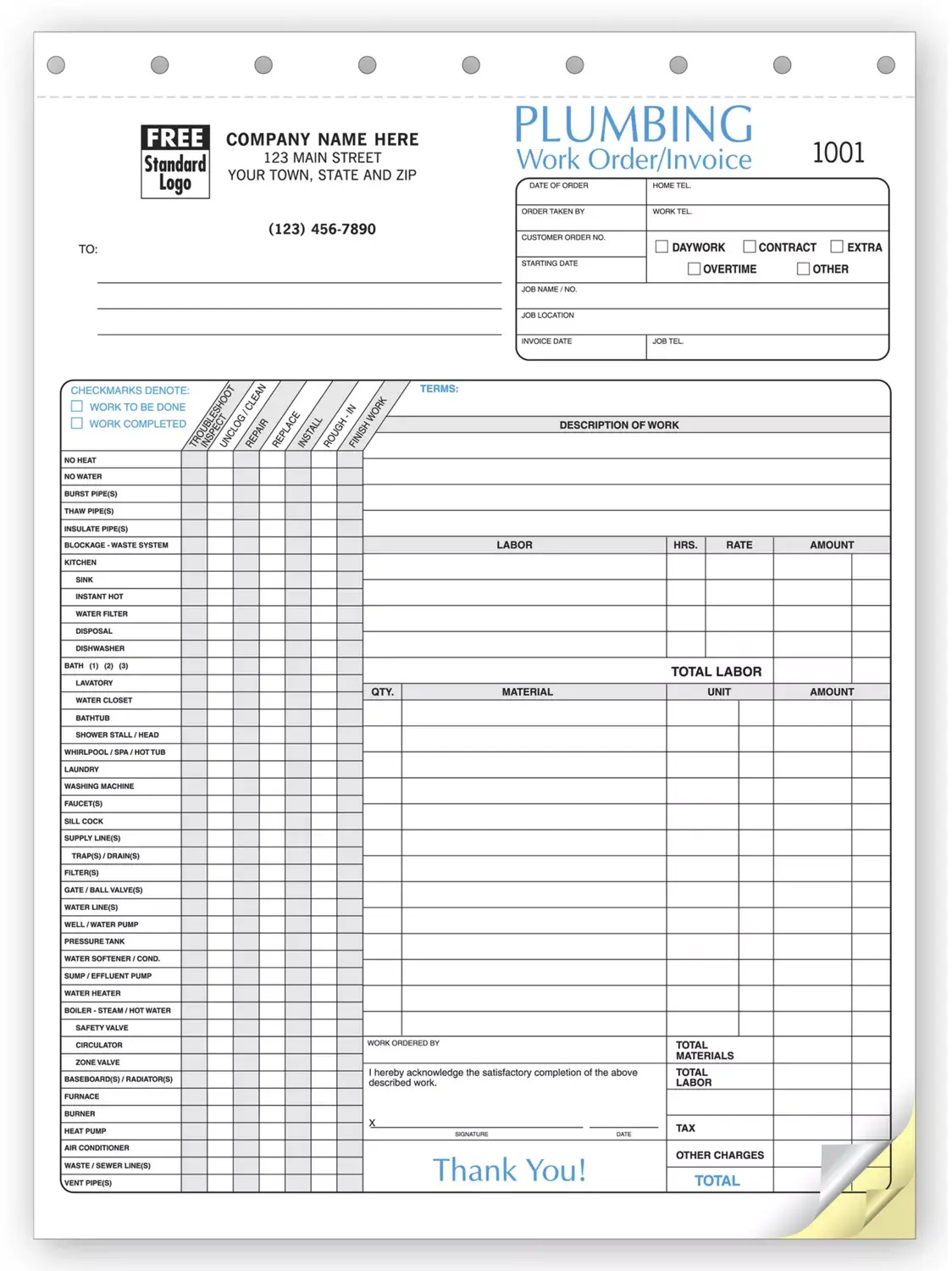 6540 - Plumbing Work Orders
