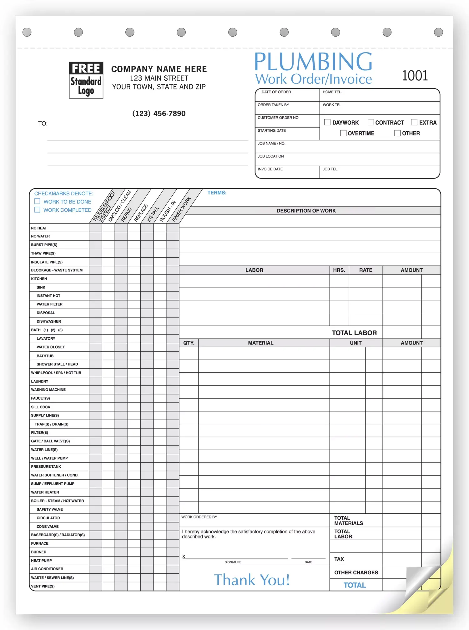 6540 - Plumbing Work Orders
