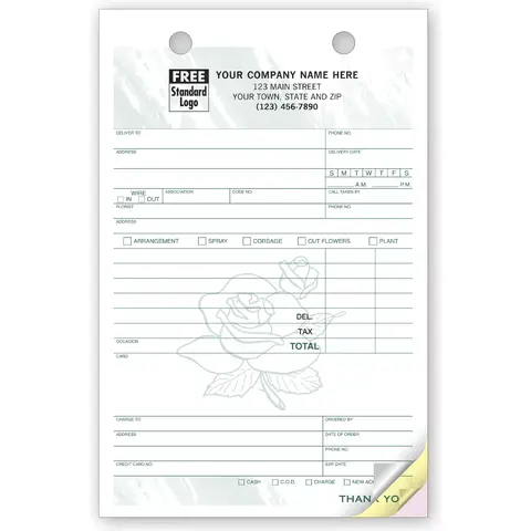 Flower Order Forms - Color Collection