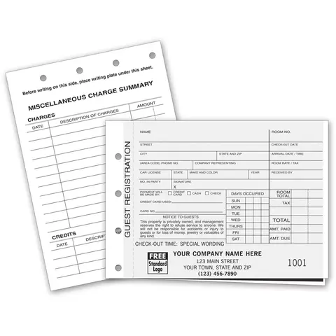 520 - Carbon Copy Hotel Guest Registration Forms