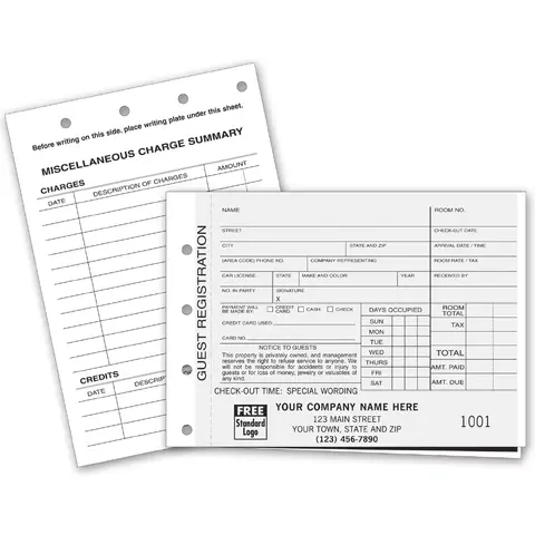 520 - Carbon Copy Hotel Guest Registration Forms