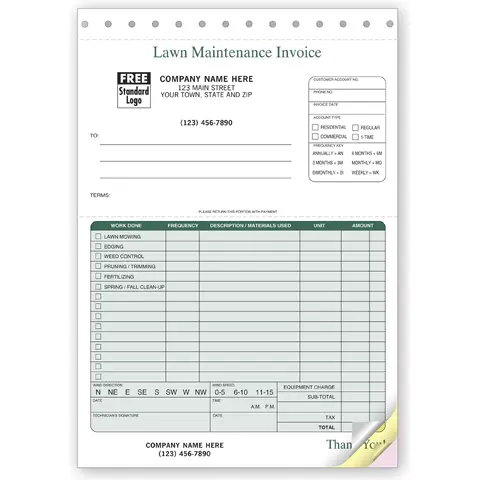 123 - Lawn Maintenance Invoices