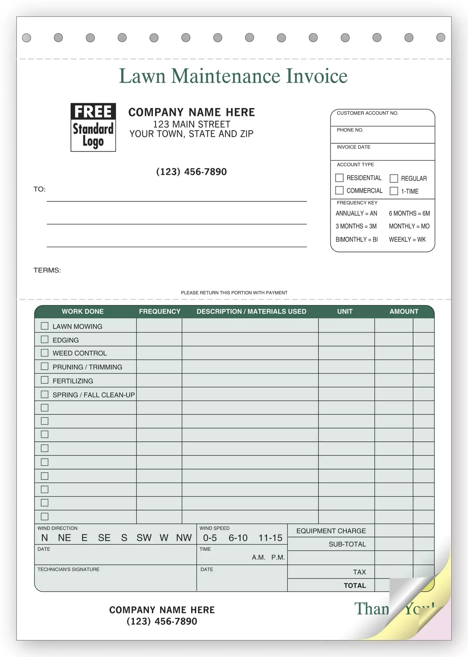 123 - Lawn Maintenance Invoices
