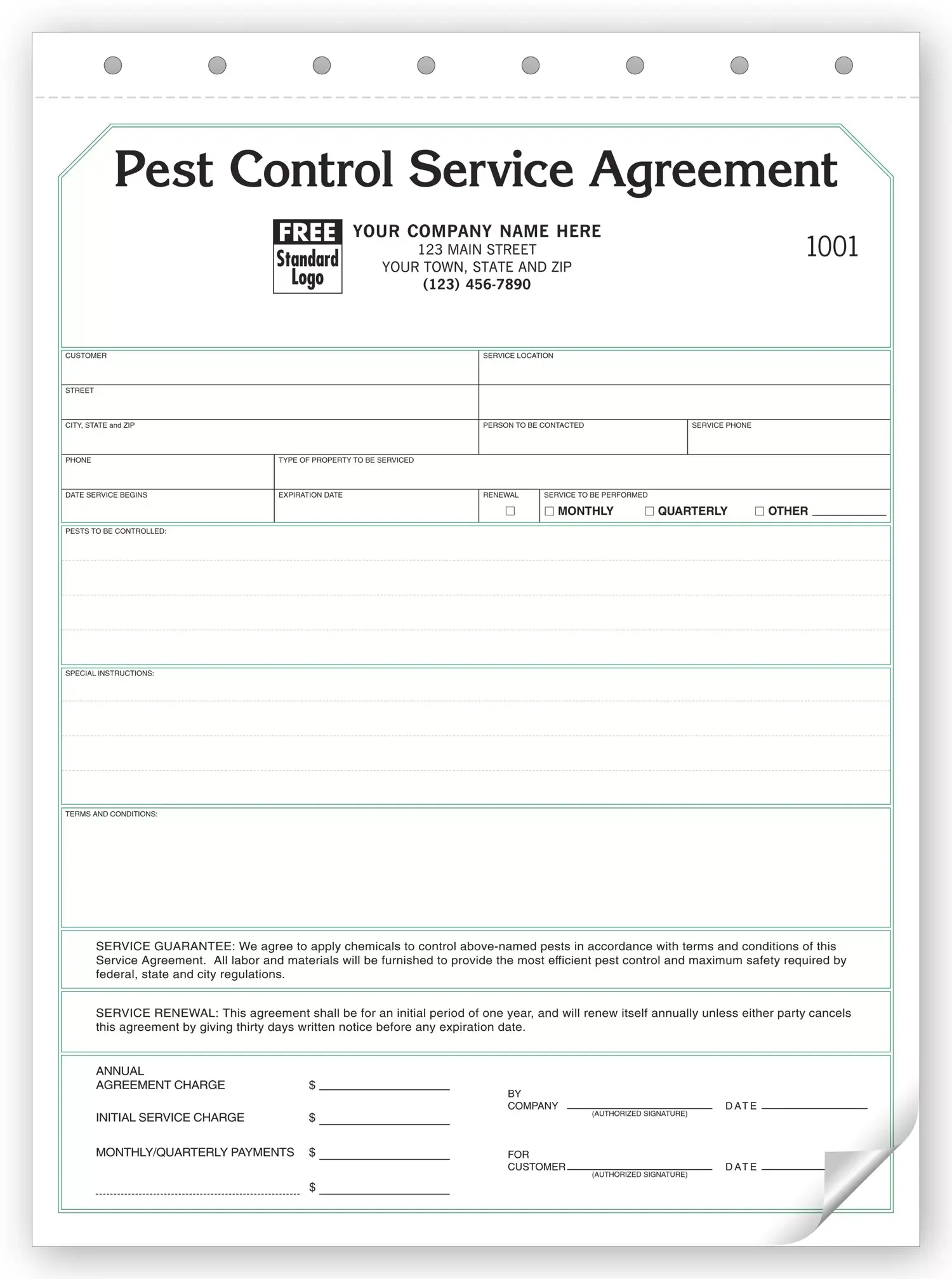 Pest Control Service Agreements