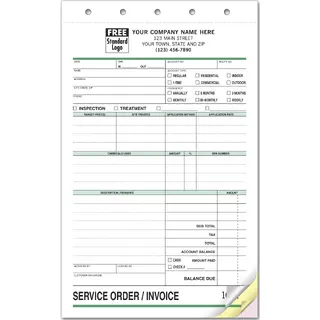 6575 - Custom Printed Pest Control Invoices