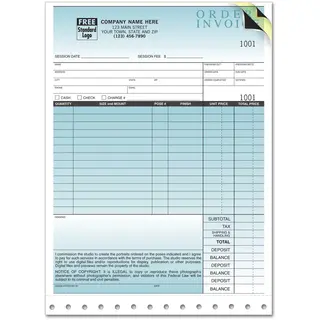 735 - Photography Service Invoices + Envelope