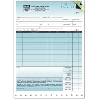 735 - Photography Service Invoices + Envelope