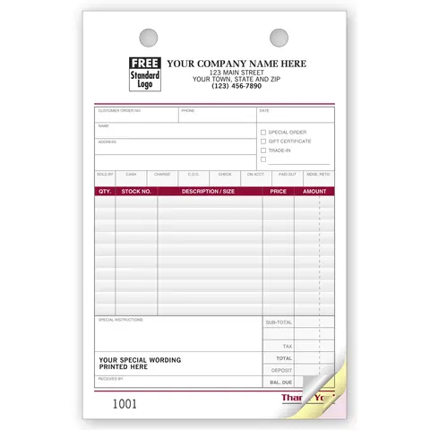Retail Register Forms