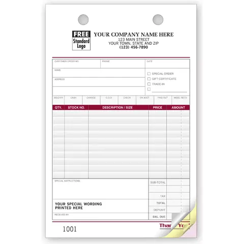 Retail Register Forms