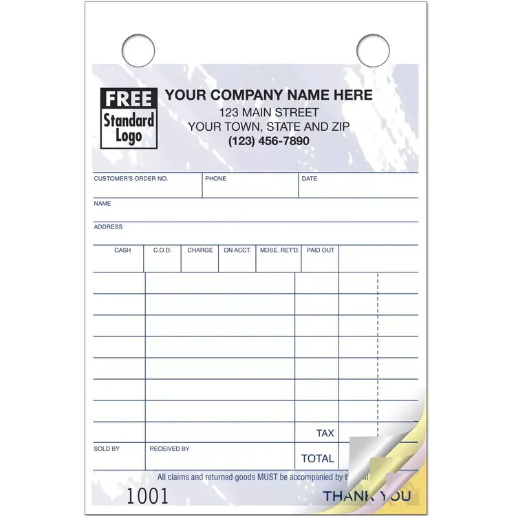 609T - Small Custom Printed Order Forms