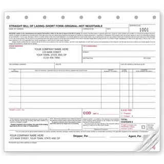 6205 - Short Form Straight Bills of Lading