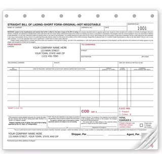 6205 - Short Form Straight Bills of Lading