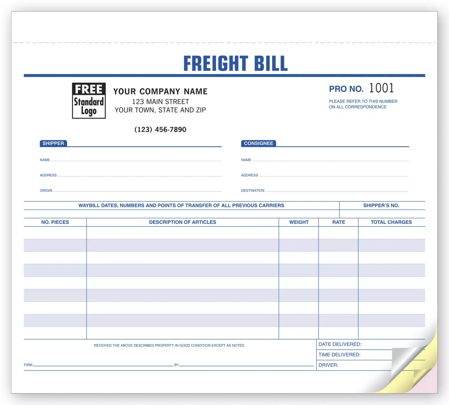 6207 - Freight Bills of Lading