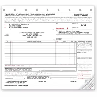 7200 - Straight Bills of Lading - Truck or Freight
