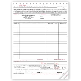 Carbonless Bills of Lading - Large Format
