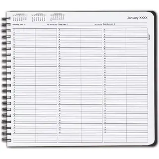TimeScan 2 Columns Wirebound Appointment Book, 7:00 am to 6:00 pm, 15 Minute Intervals