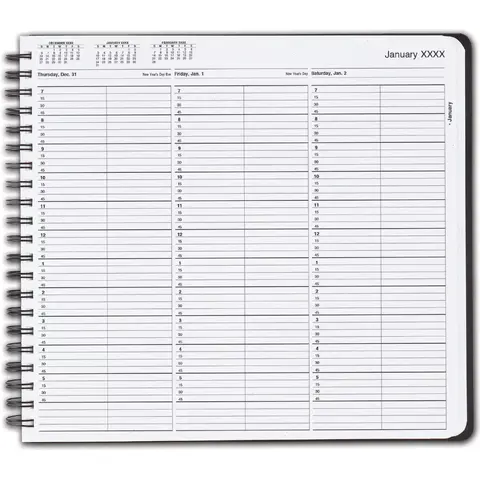TimeScan 2 Columns Wirebound Appointment Book, 7:00 am to 6:00 pm, 15 Minute Intervals