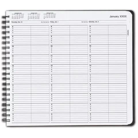 TimeScan 2 Columns Wirebound Appointment Book, 8:00 am to 6:00 pm, 15 Minute Intervals