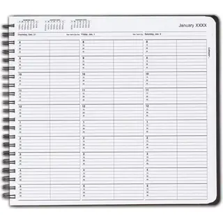 TimeScan 2 Columns Wirebound Appointment Book, 8:00 am to 6:00 pm, 15 Minute Intervals