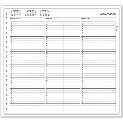 TimeScan 2 Columns Wirebound Appointment Book, 8:00 am to 7:00 pm, 15 Minute Intervals