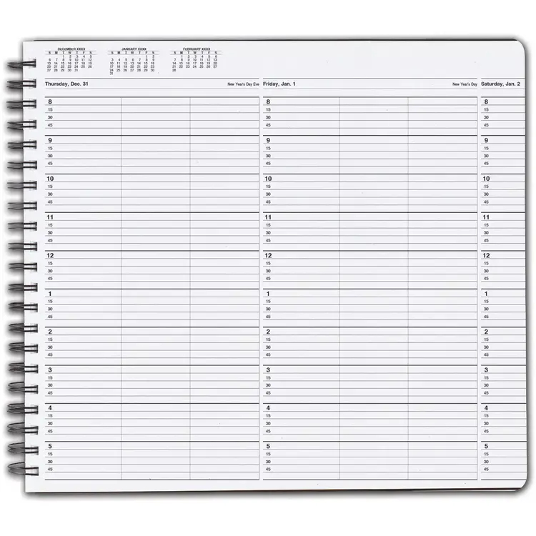 TimeScan Wire Bound Appointments Book, 8:00 am to 6:00 pm, 15 Minute Intervals