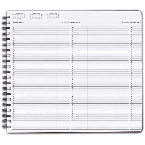 TimeScan 4 Columns Wirebound Appointment Book, 78:00 am to 67:00 pm with 15 Minute Intervals