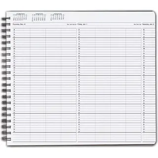 TimeScan 4 Columns Wirebound Appointment Book, 78:00 am to 67:00 pm with 15 Minute Intervals