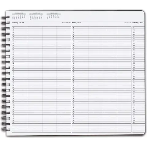 TimeScan 4 Columns Wirebound Appointment Book, 78:00 am to 67:00 pm with 15 Minute Intervals