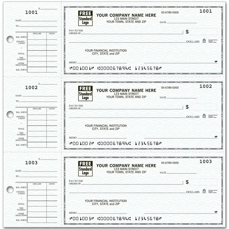 Custom 3-Per-Page Checks - End-Stub