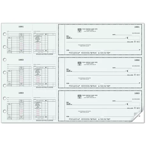 Custom 3-To-A-Page Salary Payroll Checks