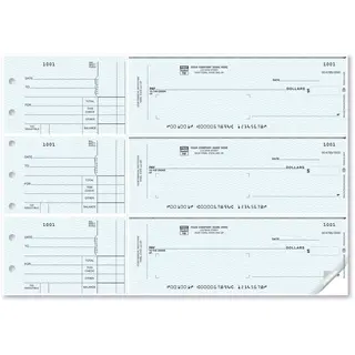 Custom 3-To-A-Page Blue Business Checks