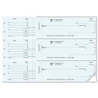 Custom 3-To-A-Page Blue Business Checks