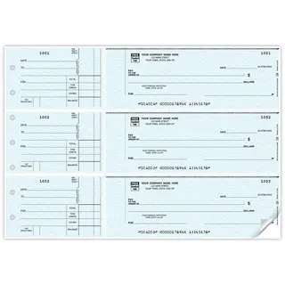 Custom 3-To-A-Page Business Checks - Counter Signature